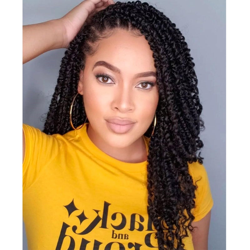 شعر باكستاني ملتوي 14 بوصة شعر كروشيه ملتوي مسبق التواء للنساء كروشيه أمواج مائية ضفائر كروشيه بوهو مجعد شعر صناعي إكسسوارات شعر 8 عبوات 1B